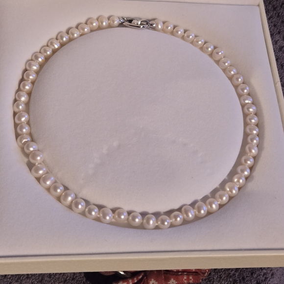 Jewelry - Viki Lynn Fresh Water Pearl Necklace With Sterling Silver Heart Pearl Clasp